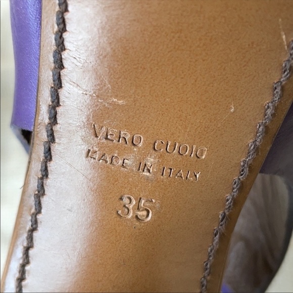 Marni Platform Purple & Taupe  Perp Toe sandal heels sienna Size 35 - Picture 10 of 13